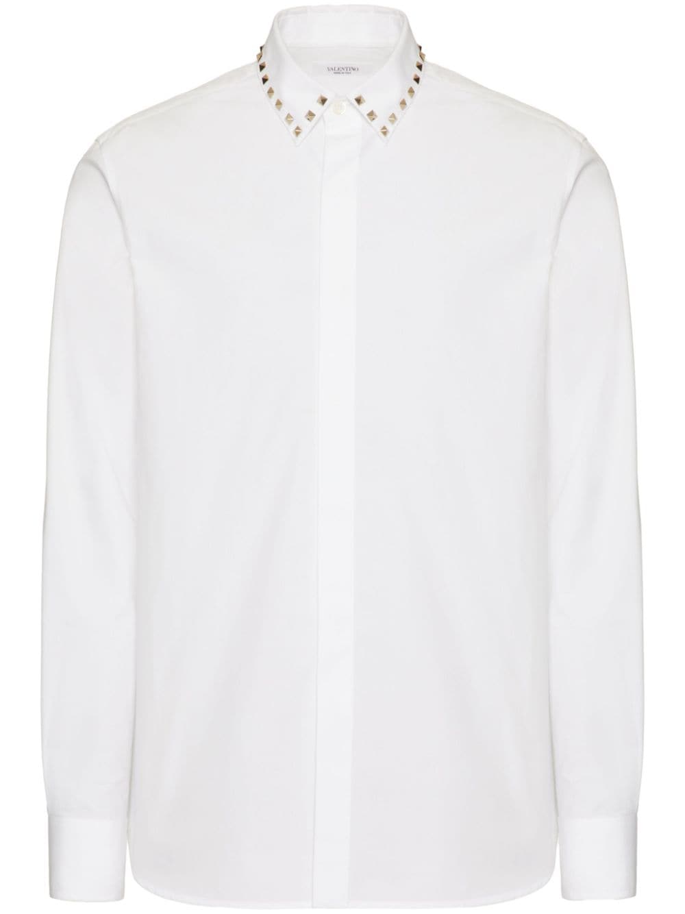 Valentino Garavani Untitled stud cotton shirt - White von Valentino Garavani