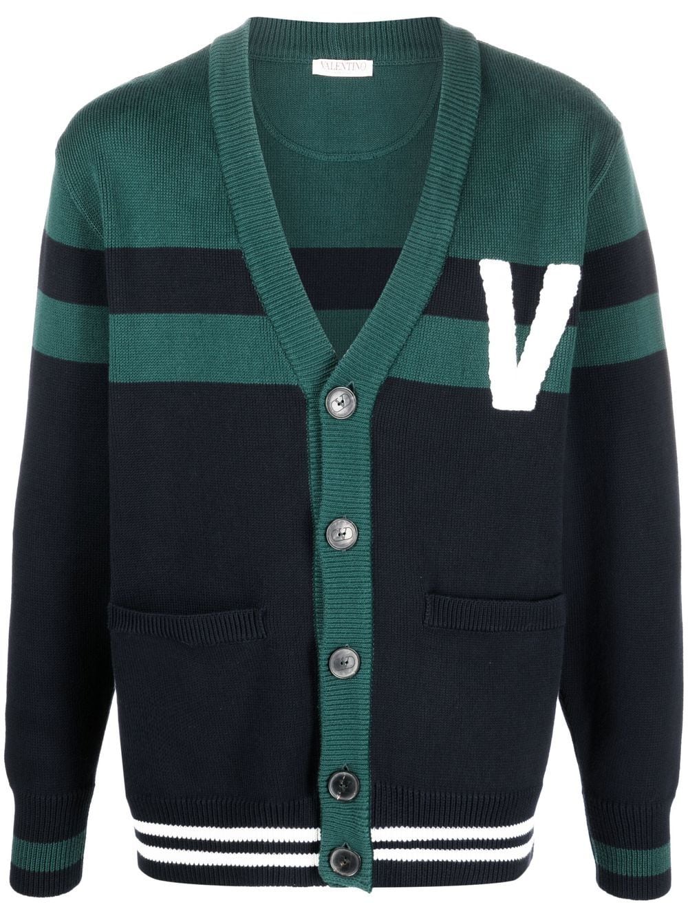 Valentino V-logo knitted cardigan - Green von Valentino