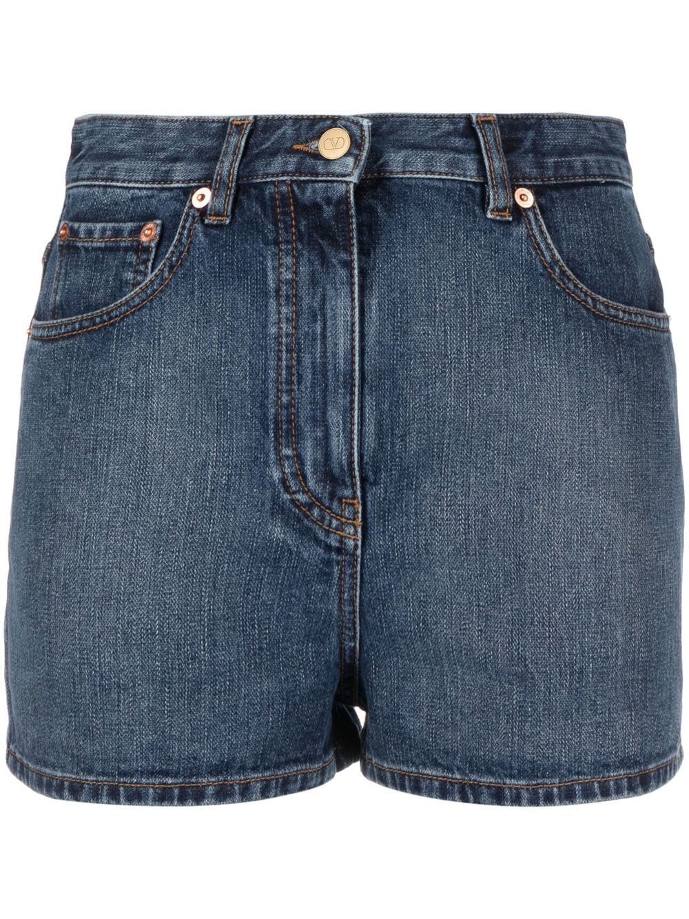 Valentino Garavani VGOLD denim shorts - Blue von Valentino Garavani