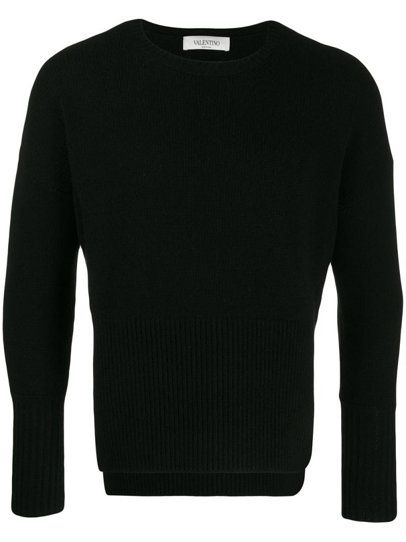 Valentino Garavani logo-jacquard cashmere-blend jumper - Black von Valentino Garavani