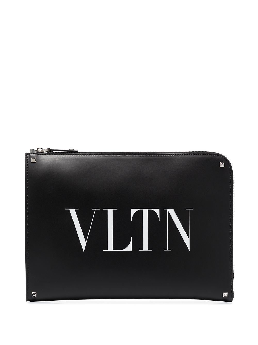 Valentino Garavani VLTN logo leather pouch - Black von Valentino Garavani