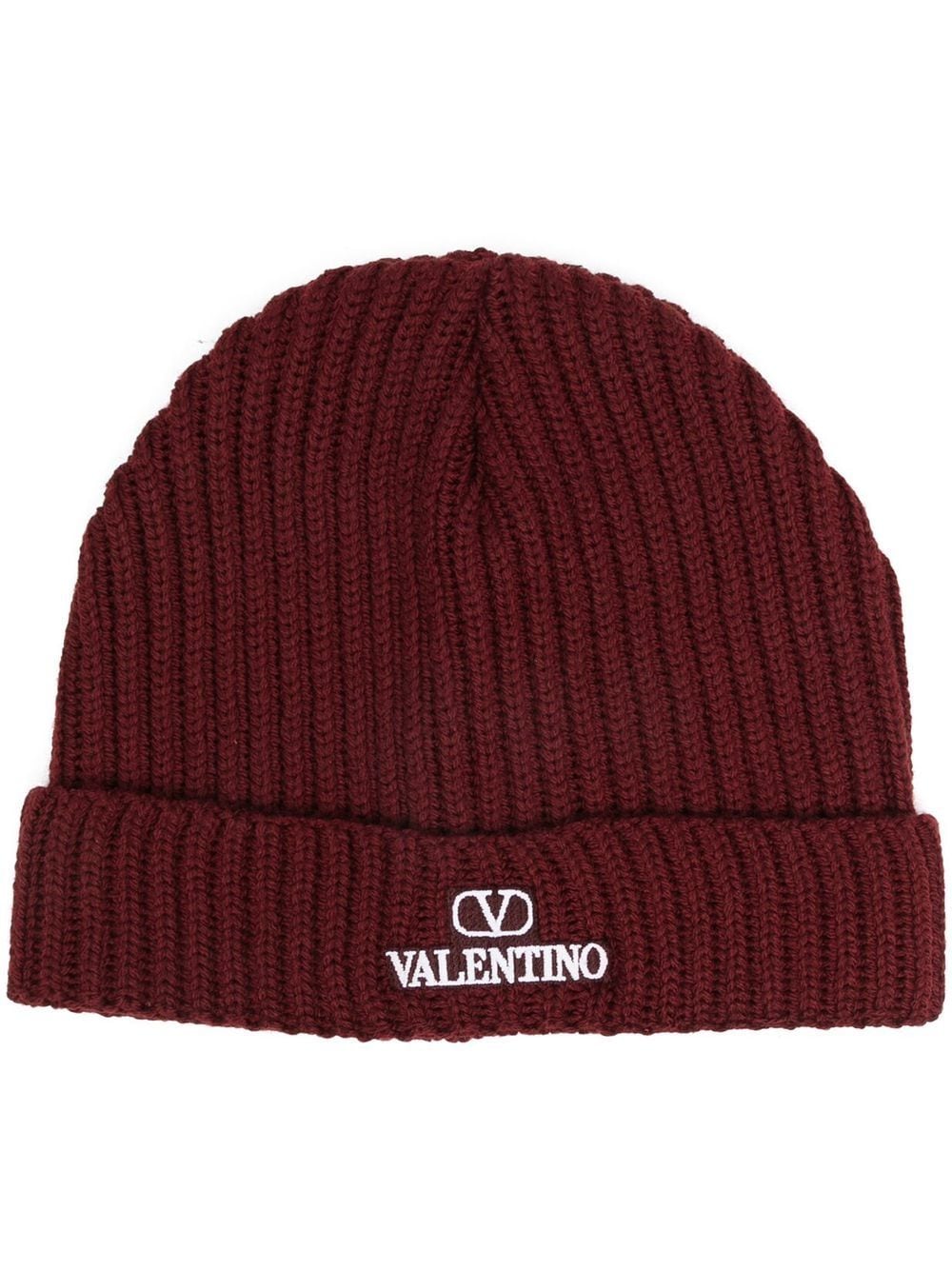 Valentino Garavani VLogo-embroidered ribbed beanie von Valentino Garavani