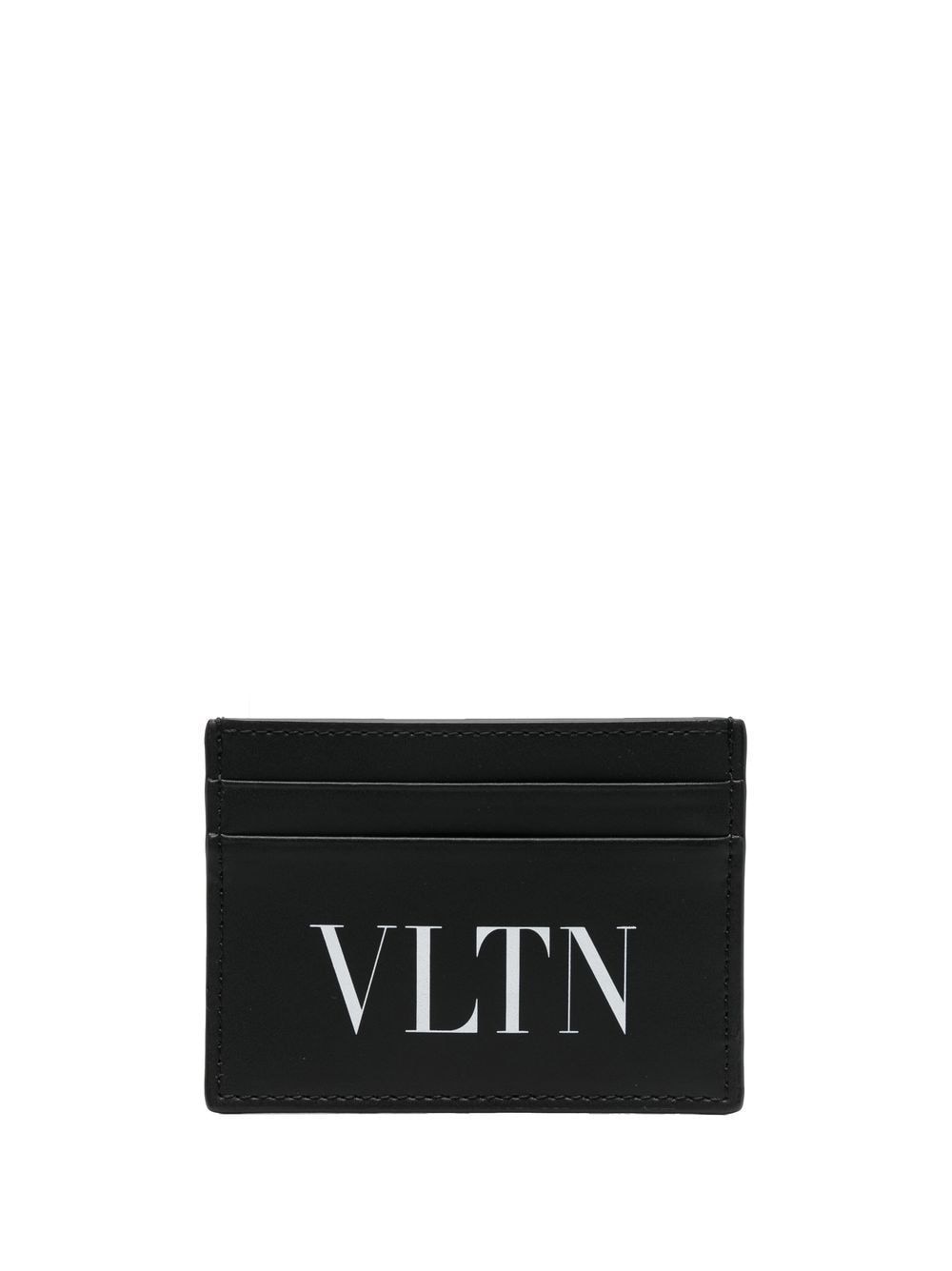 Valentino Garavani VLTN logo-print cardholder - Black von Valentino Garavani