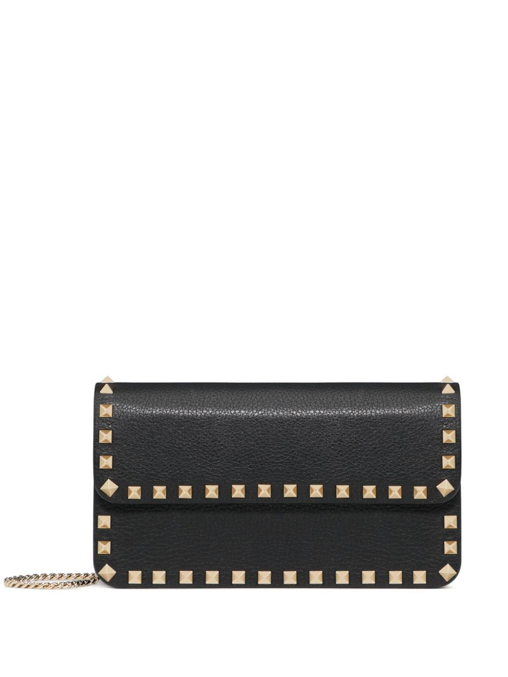 Valentino Garavani Rockstud leather clutch bag - Black von Valentino Garavani