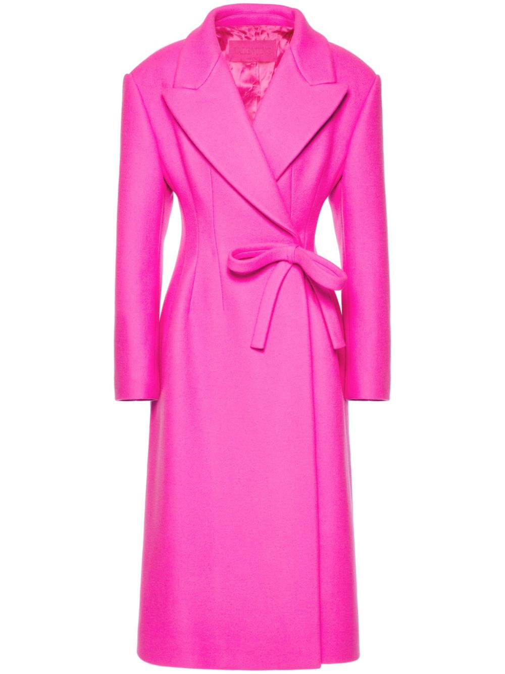 Valentino Garavani bow-detail double-wool coat - Pink von Valentino Garavani