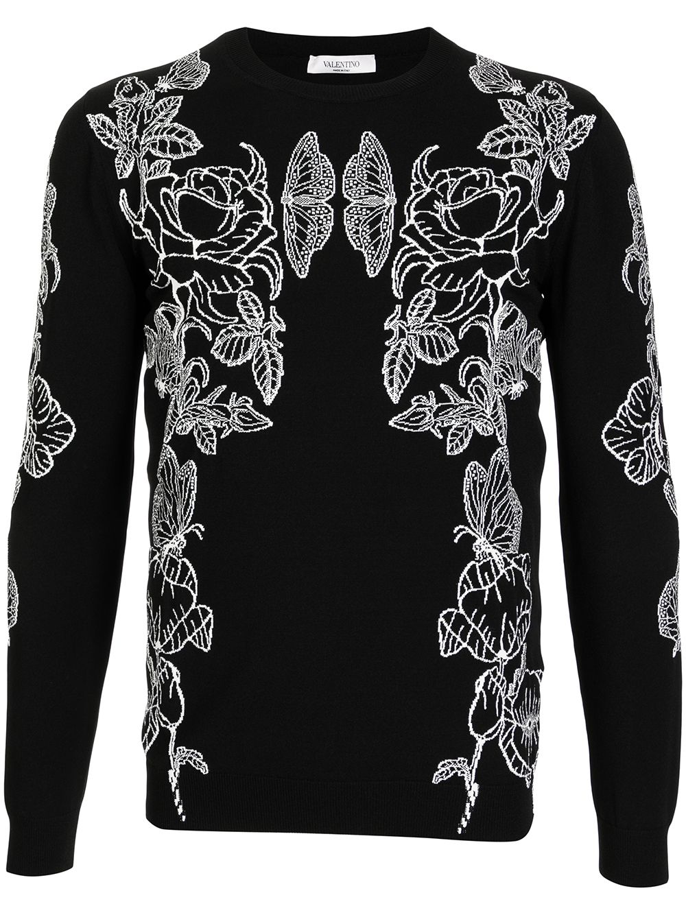 Valentino Garavani butterfly-print knitted jumper - Black von Valentino Garavani