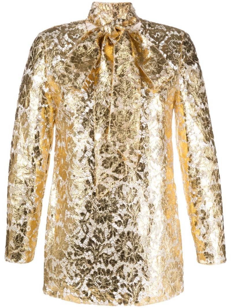 Valentino Garavani floral lace top - Gold von Valentino Garavani