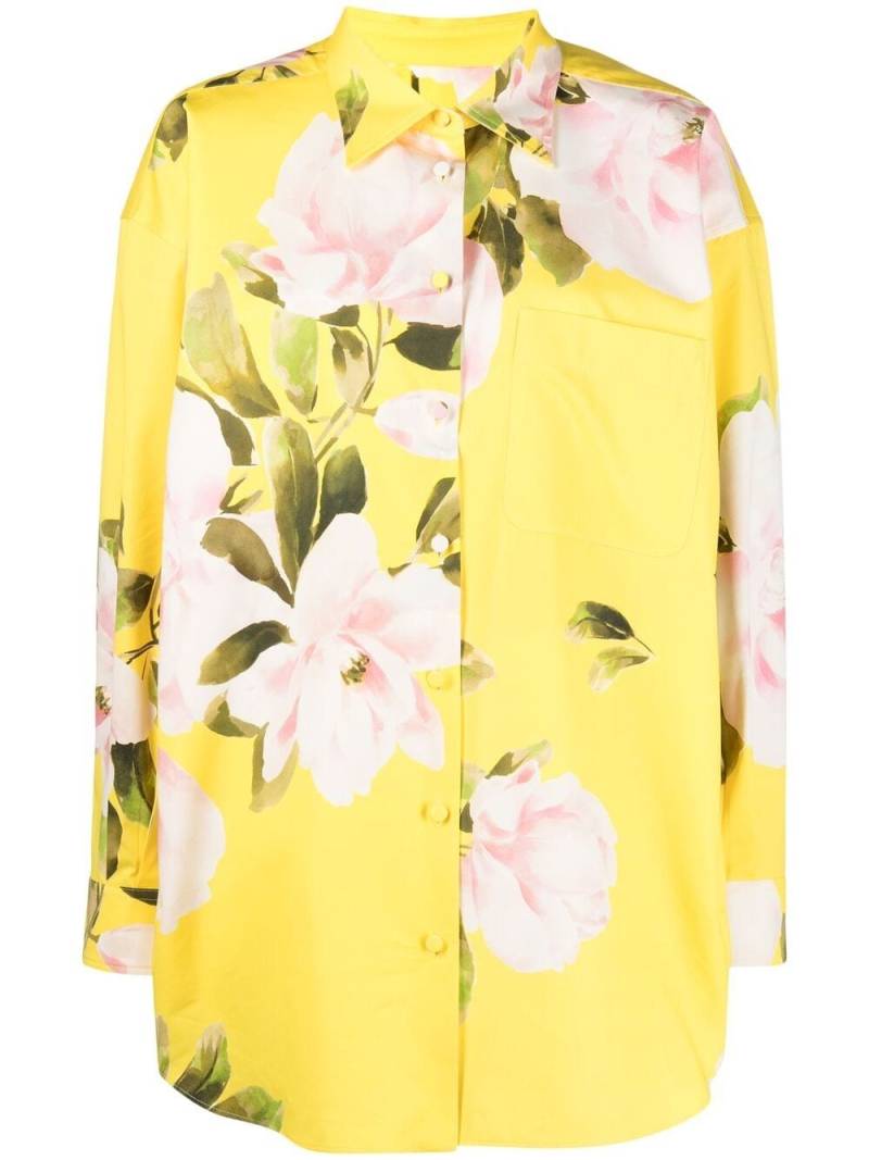 Valentino Garavani floral print shirt mini dress - Yellow von Valentino Garavani