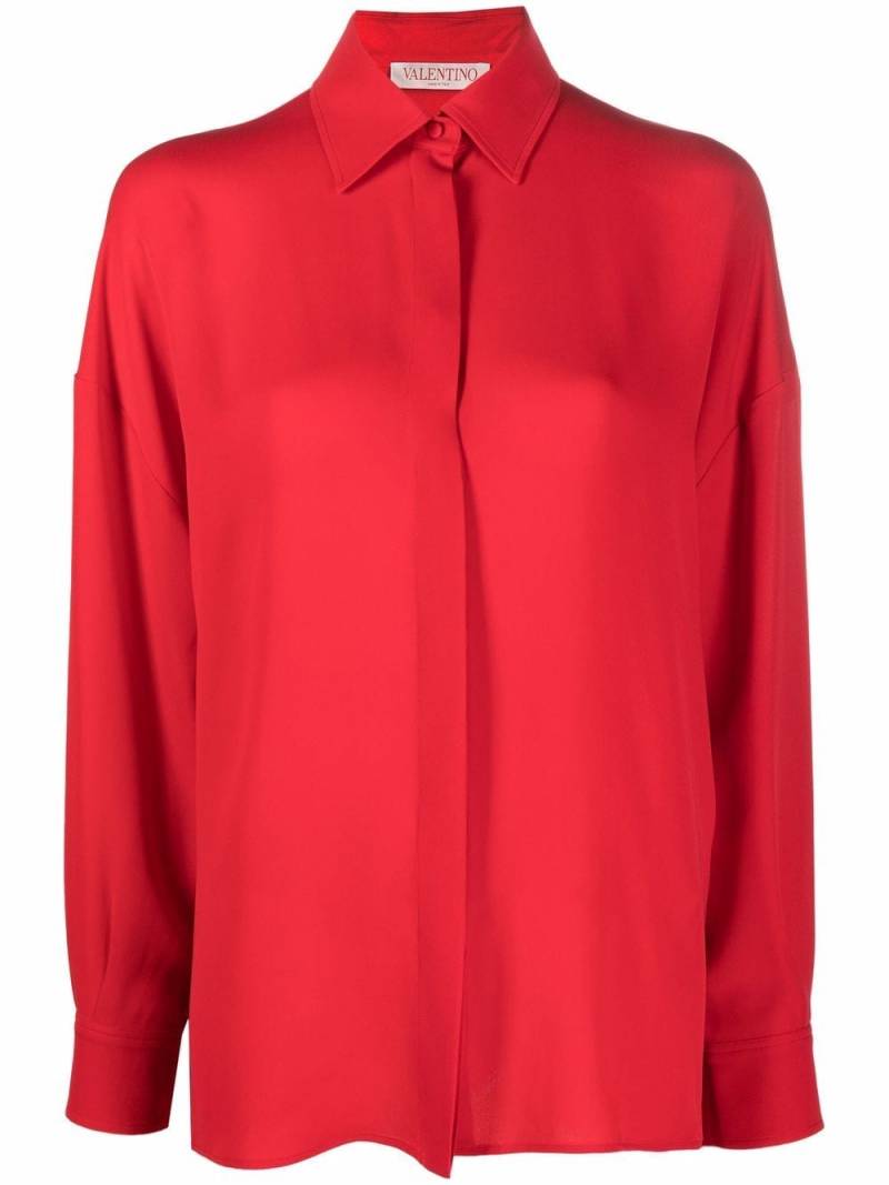 Valentino Garavani high-low panel shirt - Red von Valentino Garavani