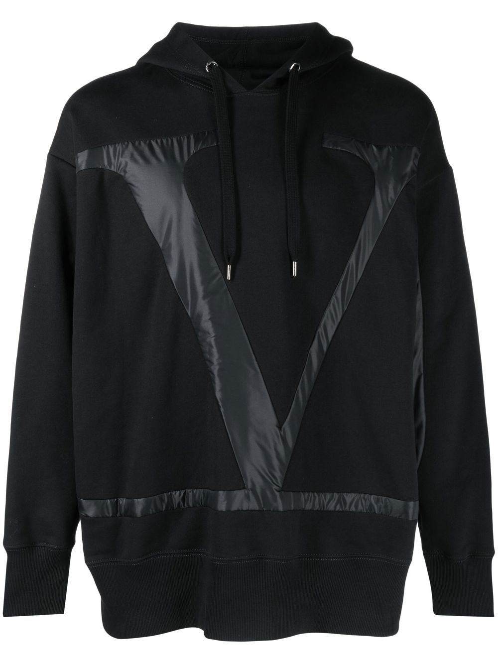 Valentino Garavani logo-detail drawstring hoodie - Black von Valentino Garavani