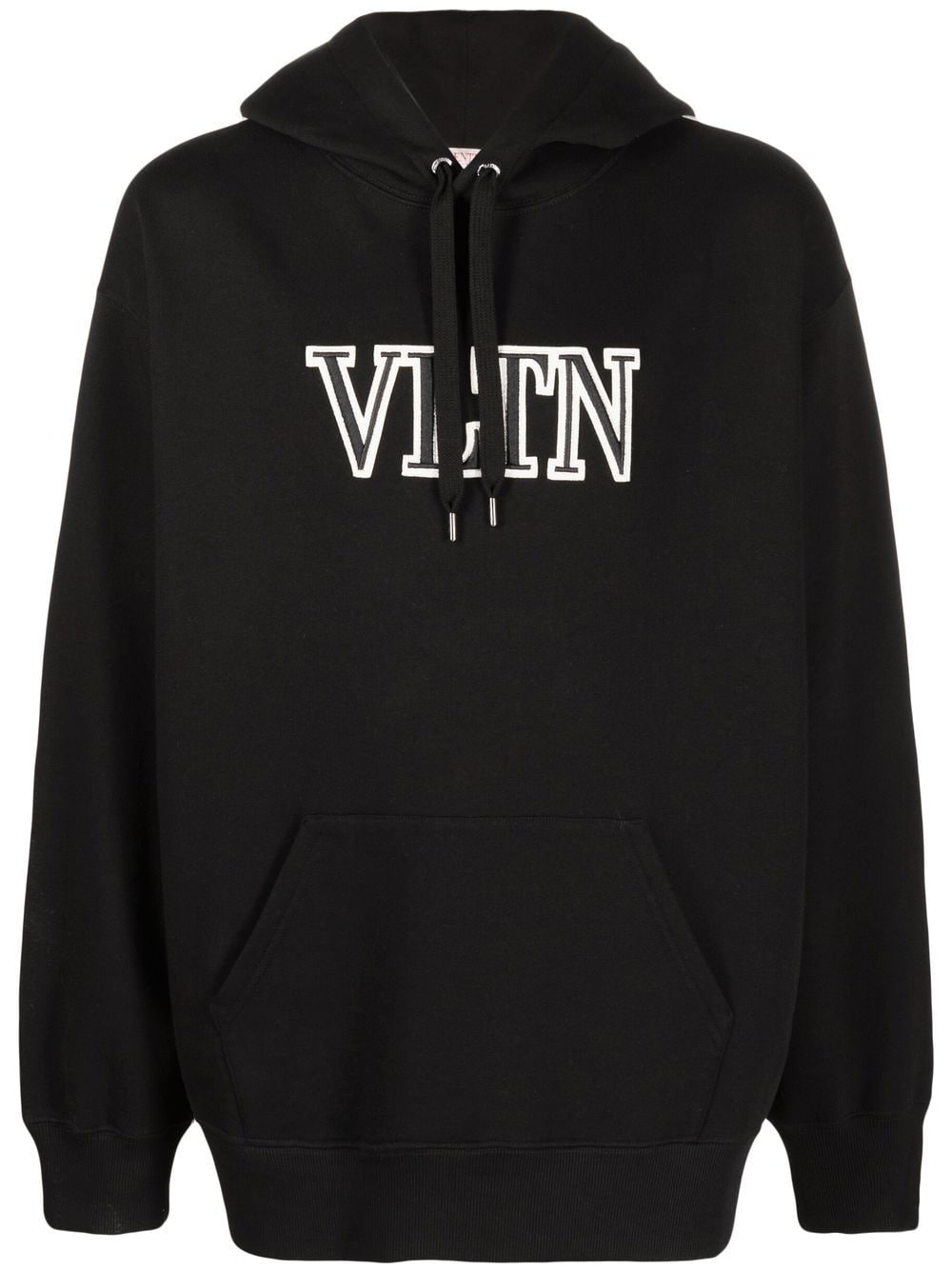 Valentino logo-print cotton hoodie - Black von Valentino