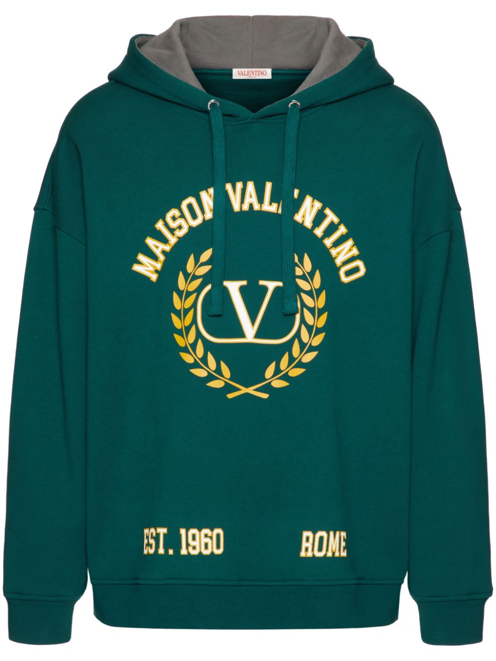 Valentino Garavani logo-print cotton hoodie - Green von Valentino Garavani