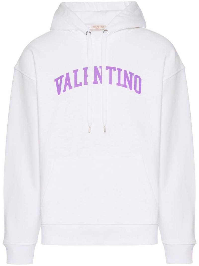 Valentino Garavani logo-print drawstring hoodie - White von Valentino Garavani