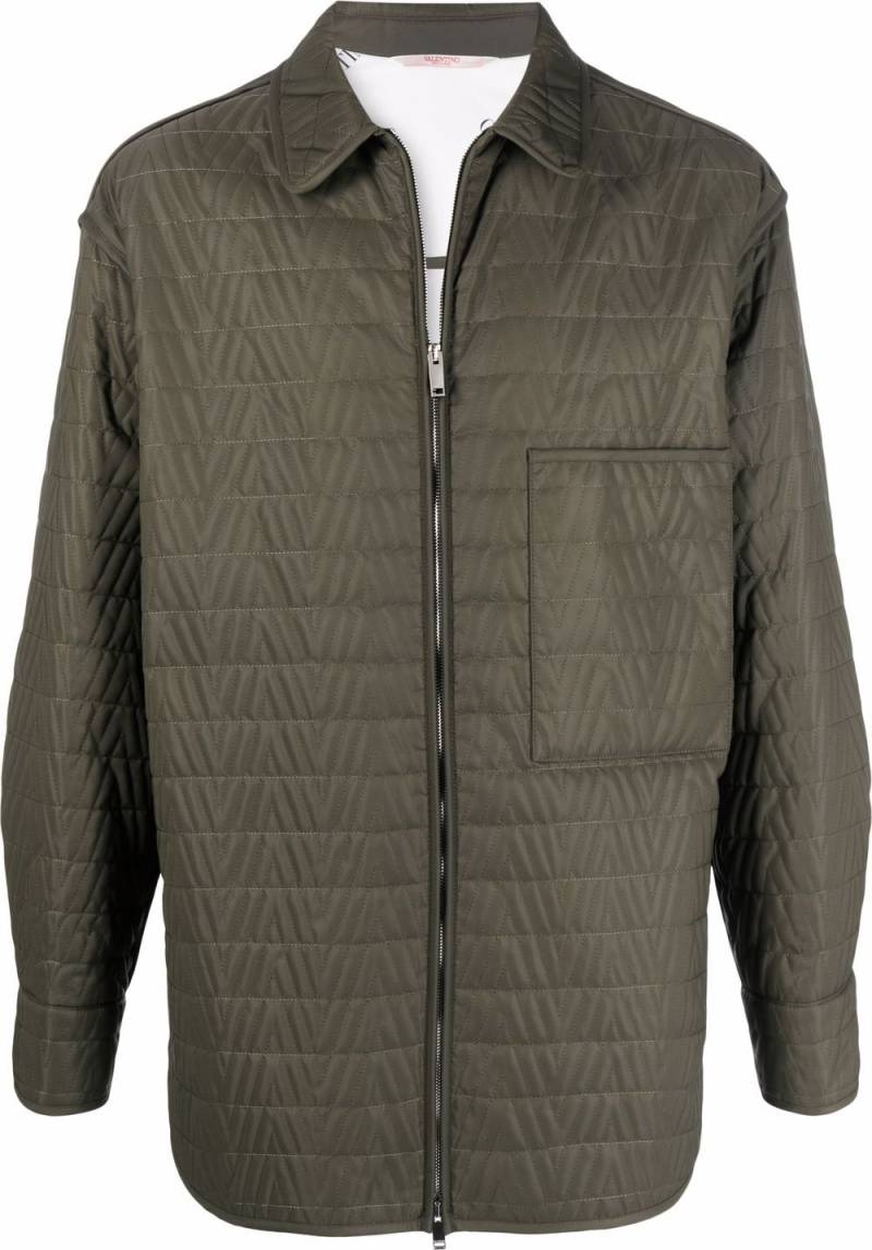 Valentino Garavani long-sleeved quilted overshirt - Green von Valentino Garavani