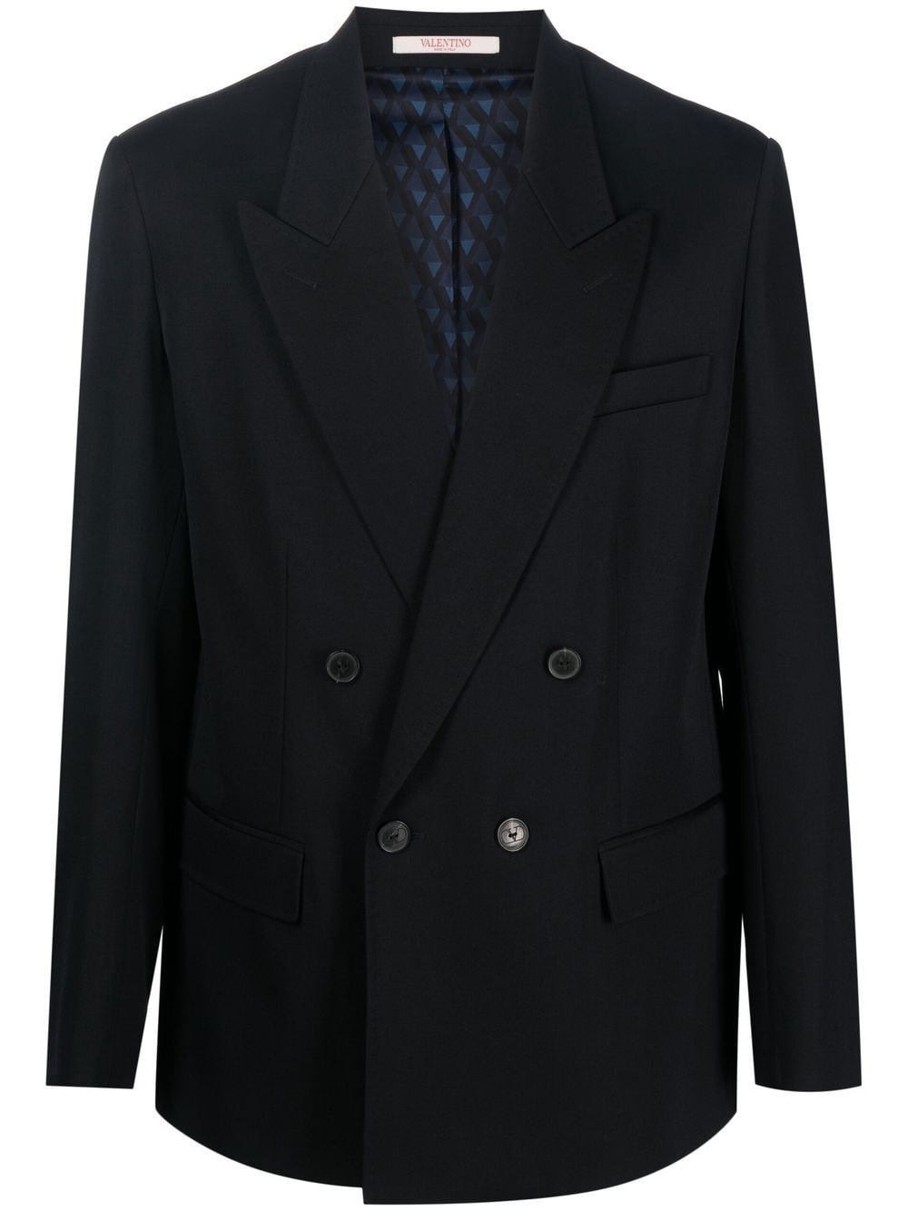 Valentino Garavani peak lapels double-breasted blazer - Blue von Valentino Garavani