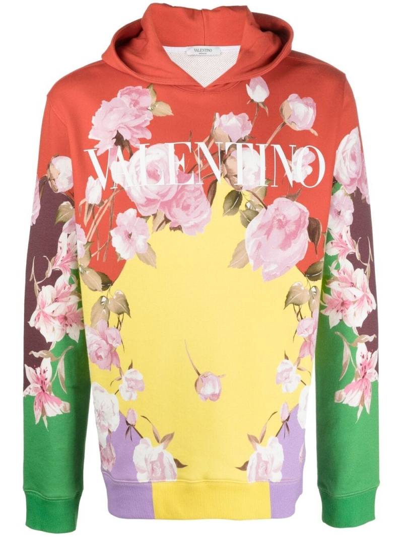 Valentino Garavani rose-print hoodie - Yellow von Valentino Garavani