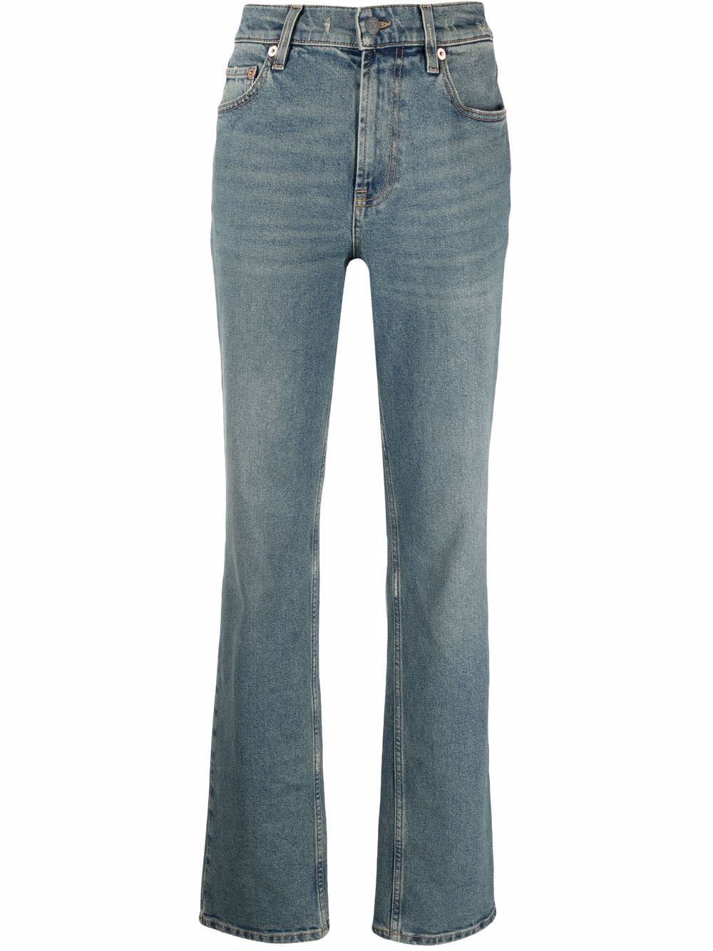 Valentino Garavani whiskering-effect straight-leg jeans - Blue von Valentino Garavani