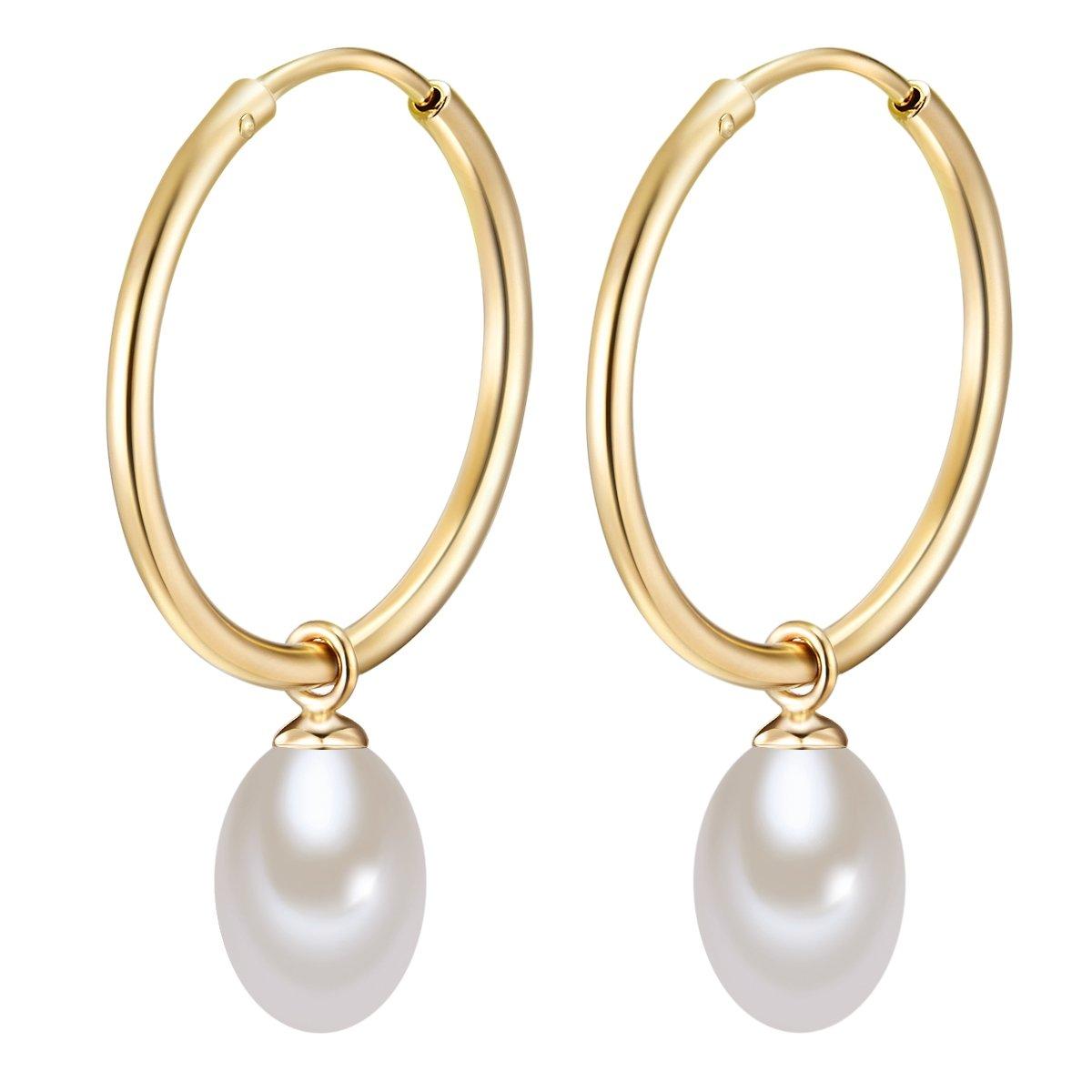 Creolen Damen Gold 12mm von Valero Pearls