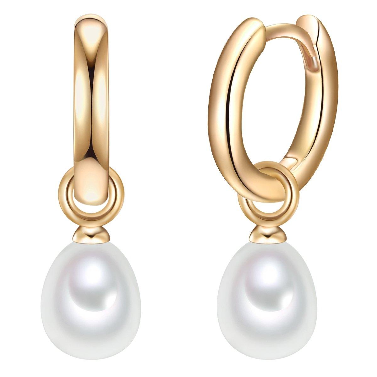 Creolen Damen Gold 14mm von Valero Pearls