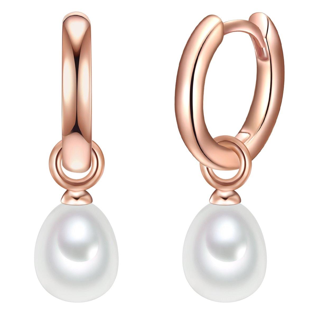 Creolen Damen Goldrosa 15mm von Valero Pearls