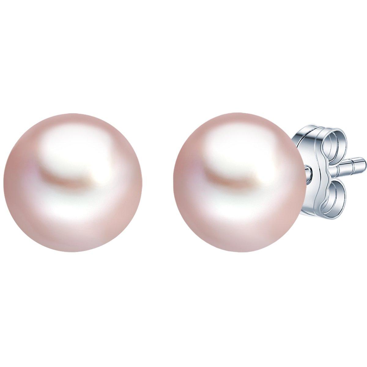 Perlen-ohrstecker Damen Flieder 8mm von Valero Pearls