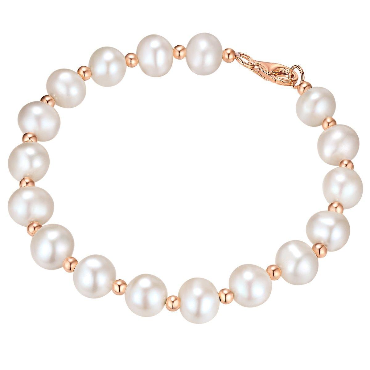 Perlen-armband Damen Weiss 19cm von Valero Pearls