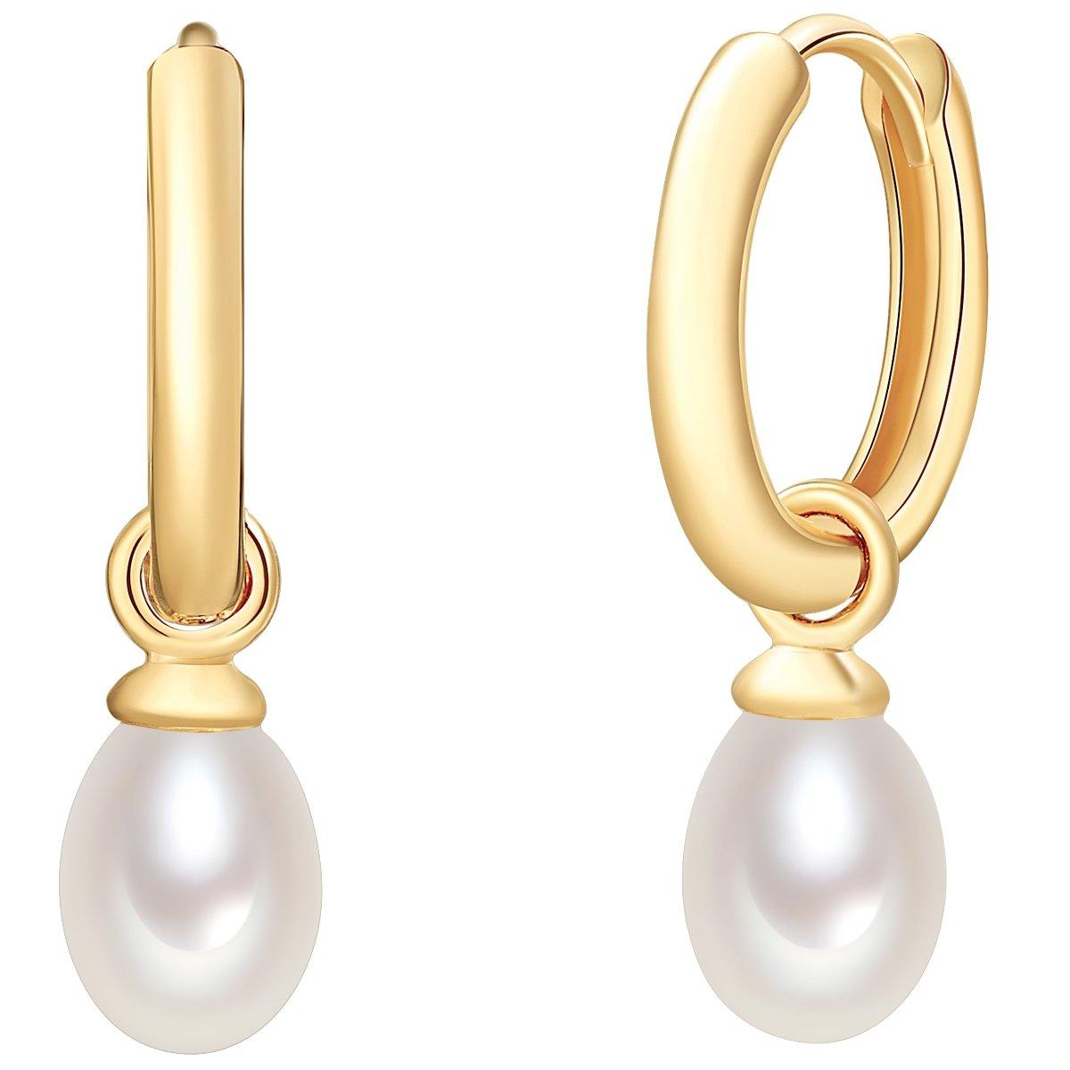 Perlen-creolen Damen Gold 26mm von Valero Pearls
