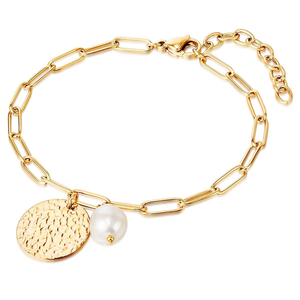 Armband Damen Gold 17cm von Valero Pearls