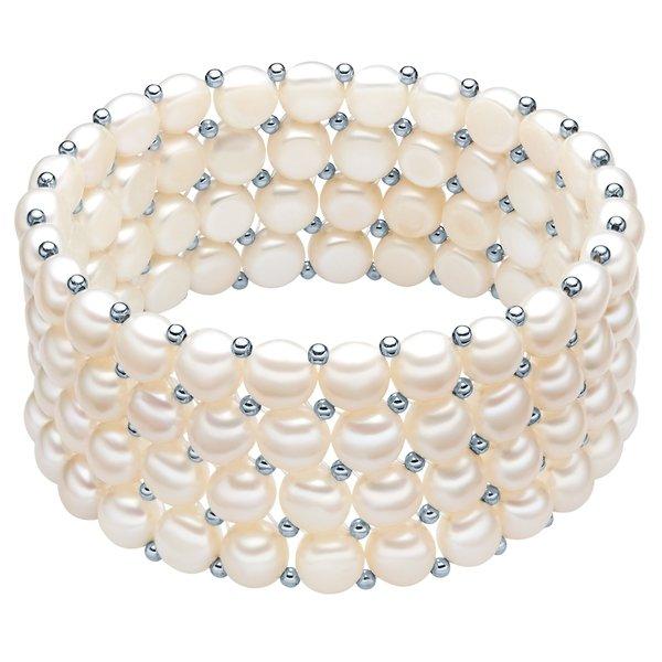 Perlen-armband Damen Weiss 18cm von Valero Pearls