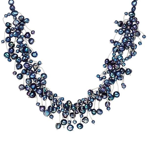Perlen-kette Damen Blau 42cm von Valero Pearls