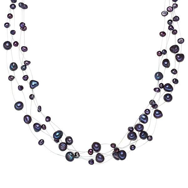 Perlen-kette Damen Blau 43cm von Valero Pearls