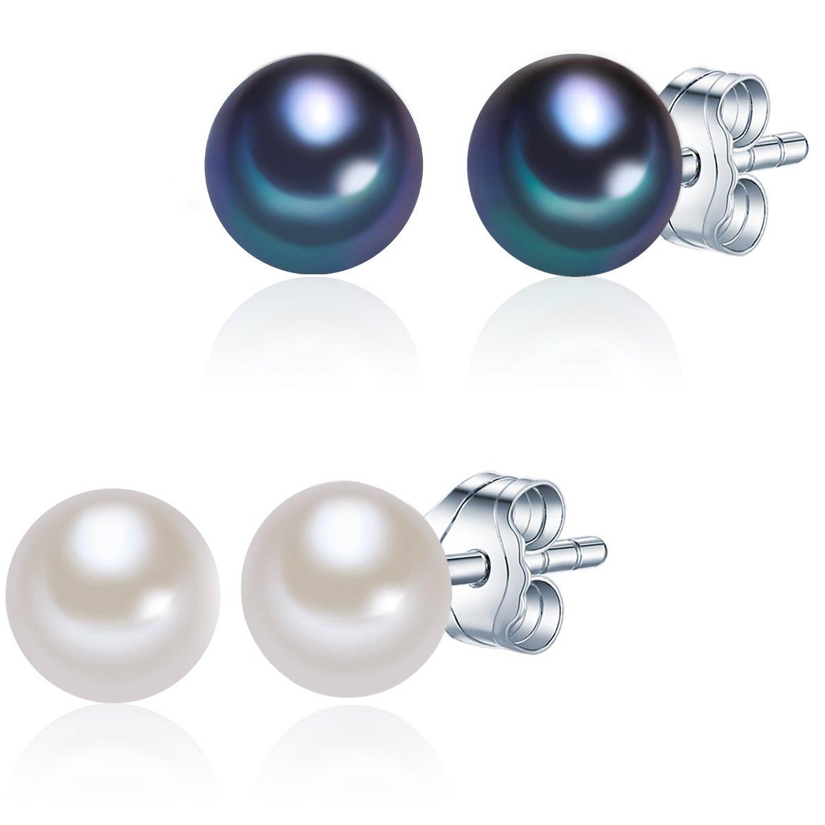 Perlen-ohrstecker Damen Multicolor 5mm von Valero Pearls