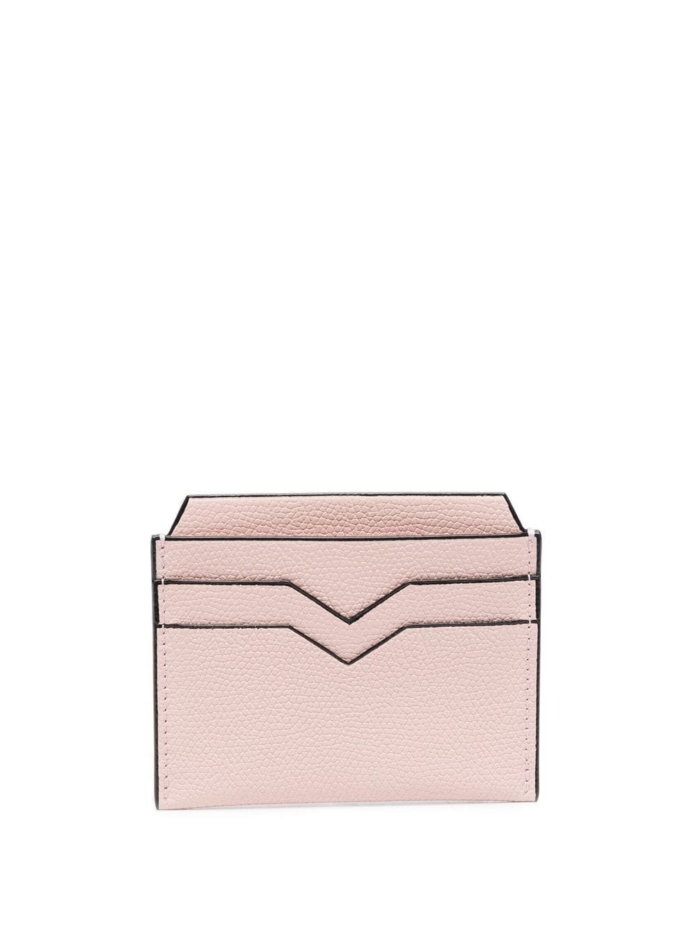 Valextra V-shape detail leather cardholder - Pink von Valextra