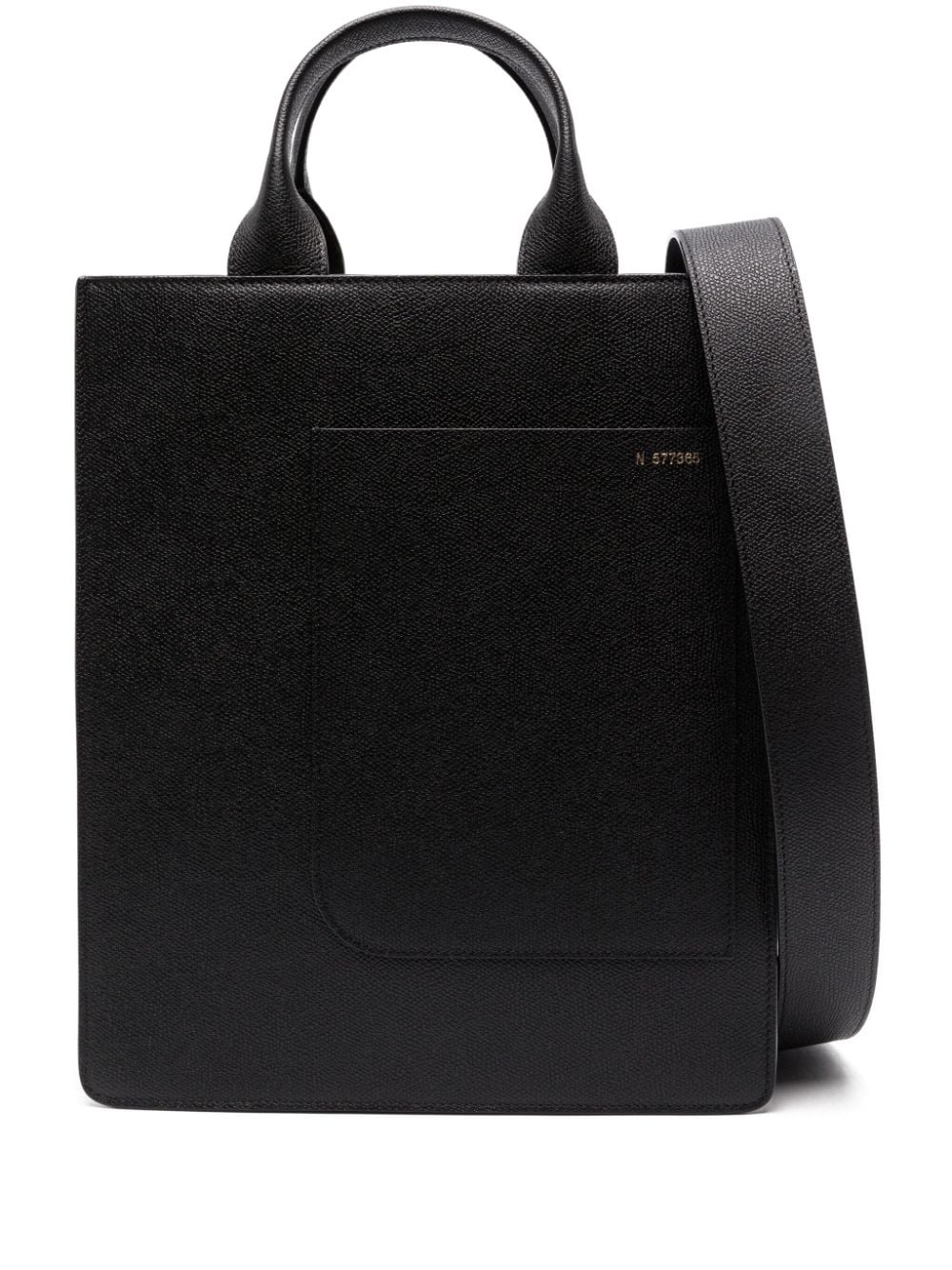 Valextra mini Boxy leather tote bag - Black von Valextra