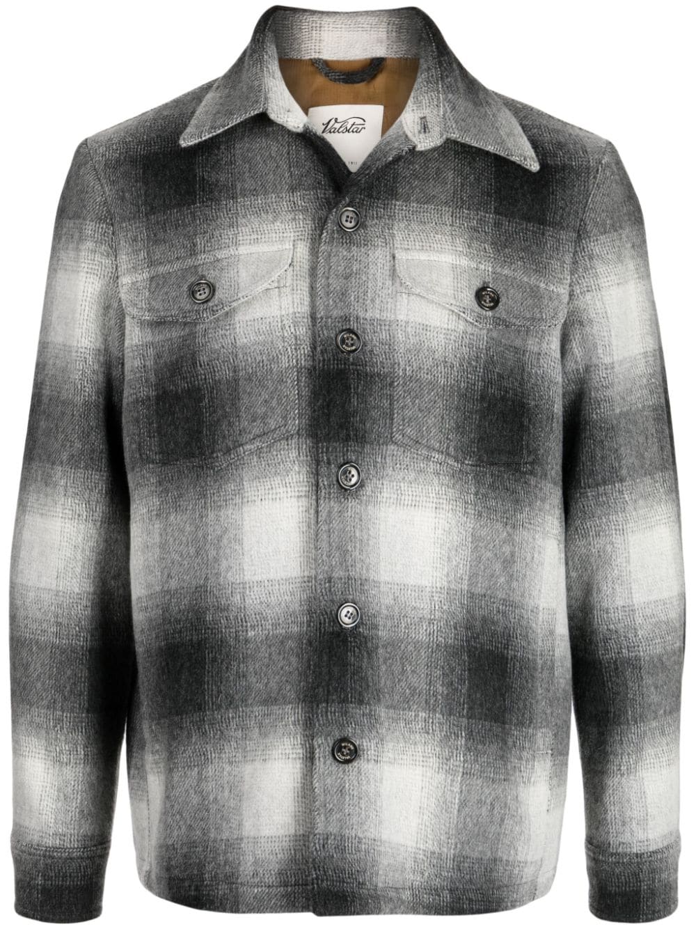 Valstar plaid-check virgin wool shirt - Grey von Valstar