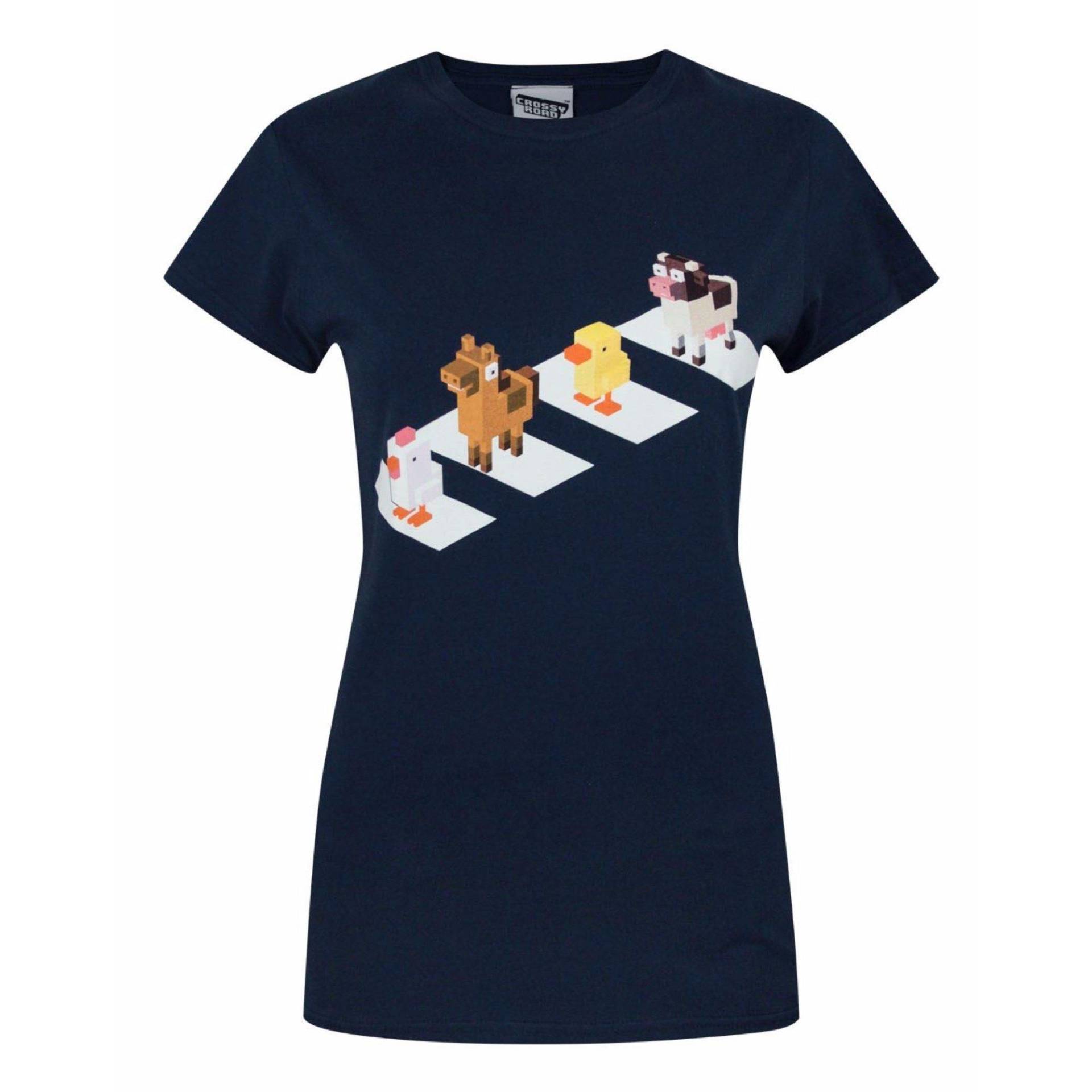 Crossy Road Charakter Crossing Tshirt Damen Marine XXL von Vanilla Underground