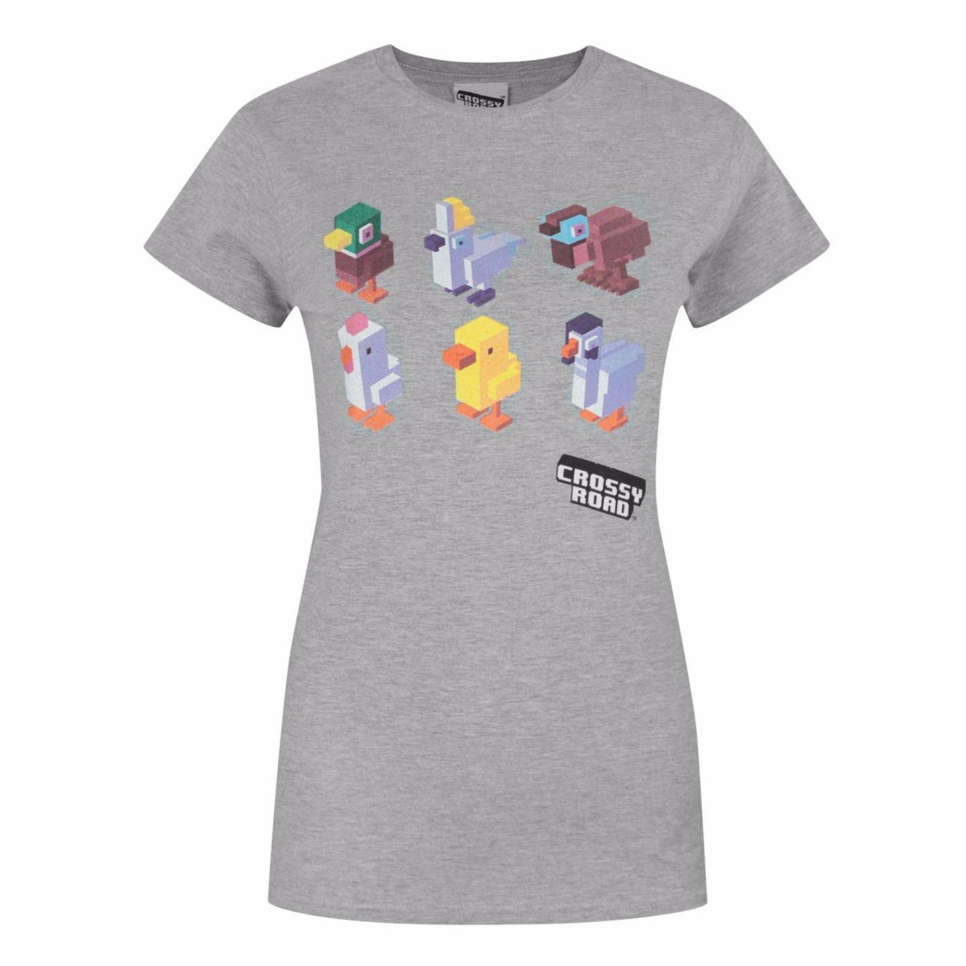 Crossy Road Charakter Design Tshirt Damen Grau M von Vanilla Underground