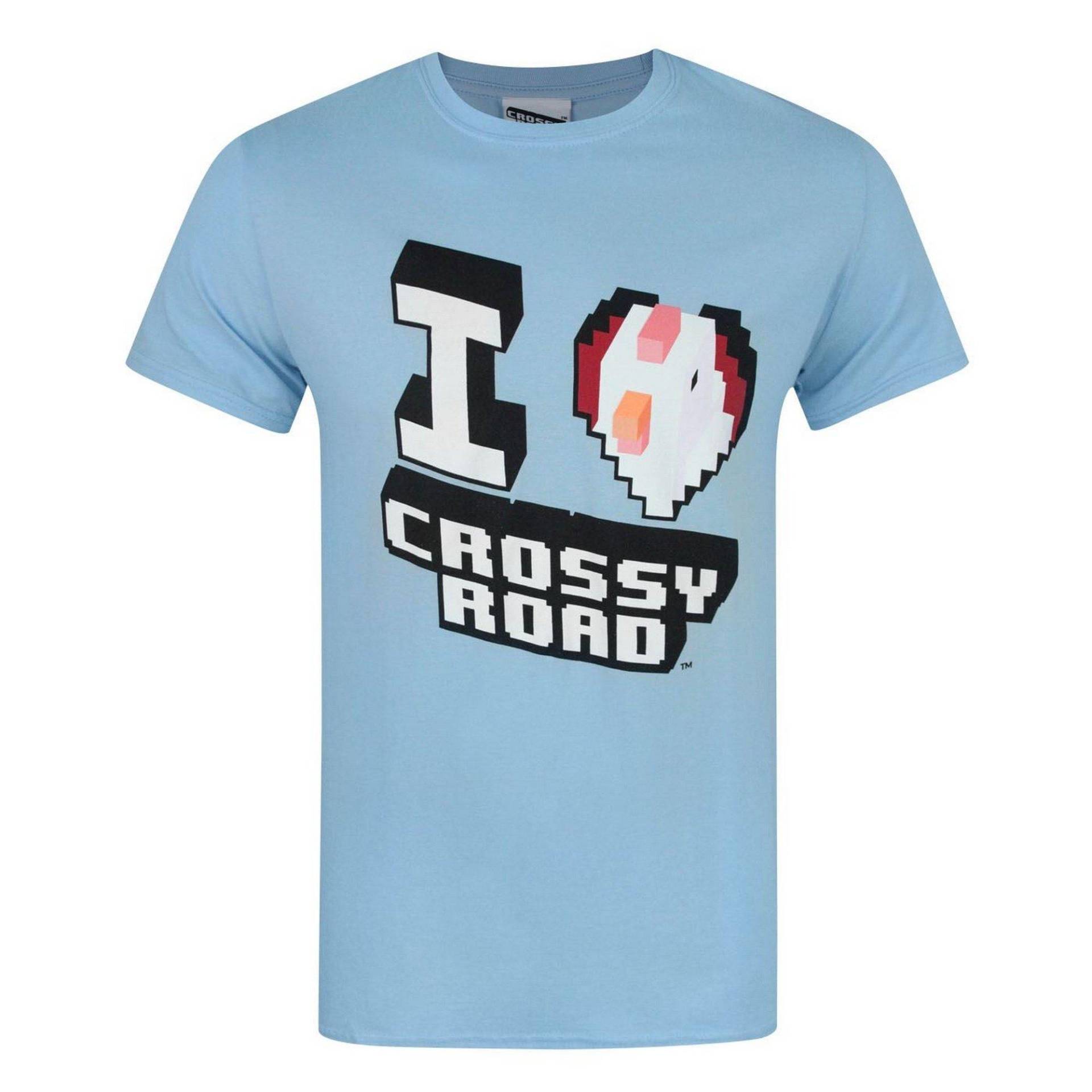 Crossy Road I Love Crossy Road Tshirt Herren Hellblau L von Vanilla Underground