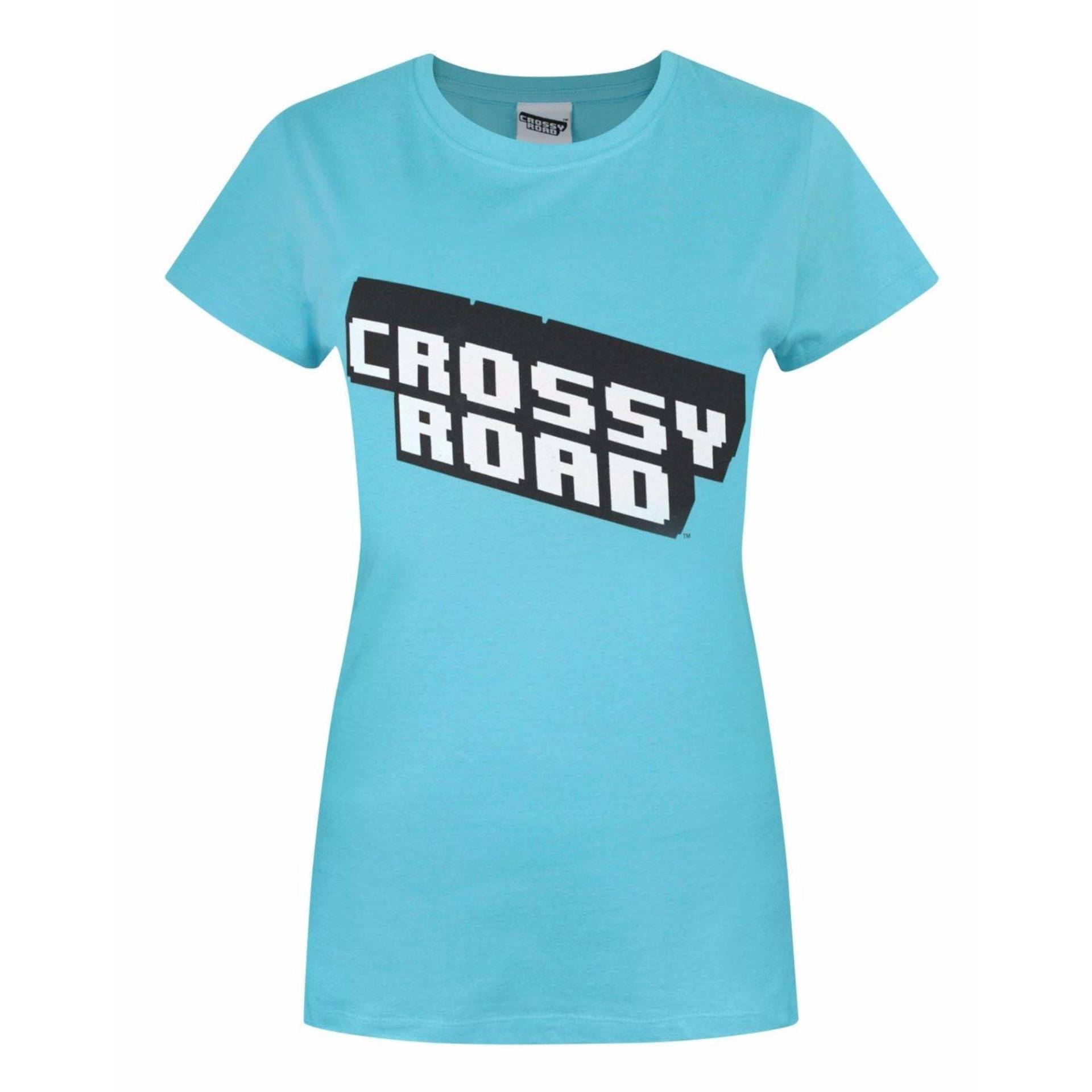 Crossy Road Logo Design Tshirt Damen Blau S von Vanilla Underground