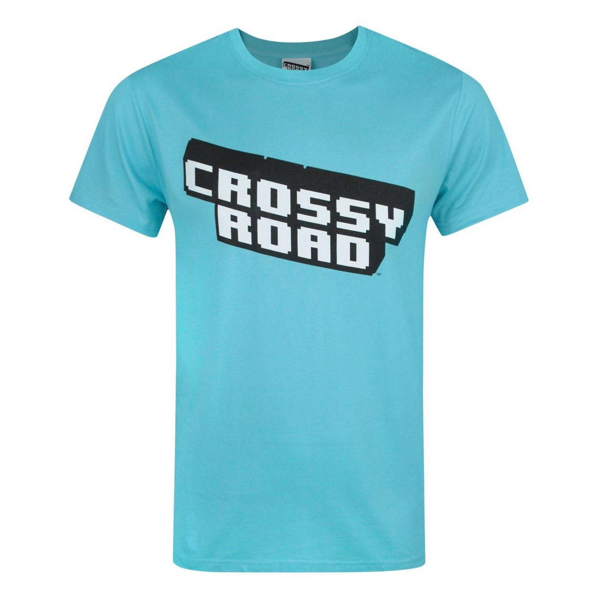 Crossy Road Logo Kurzarm Tshirt Herren Blau M von Vanilla Underground