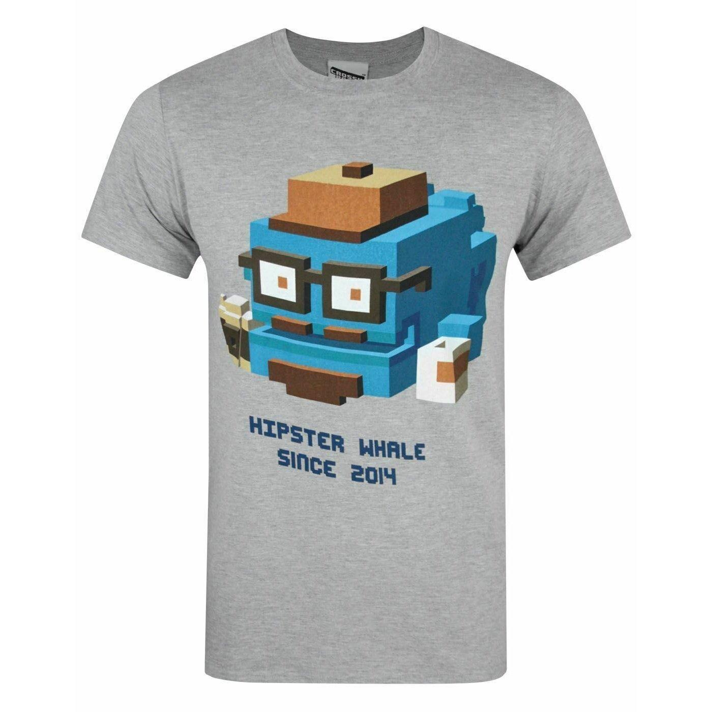 Crossy Road Offizielles Hipster Whale T-shirt Herren Grau L von Vanilla Underground