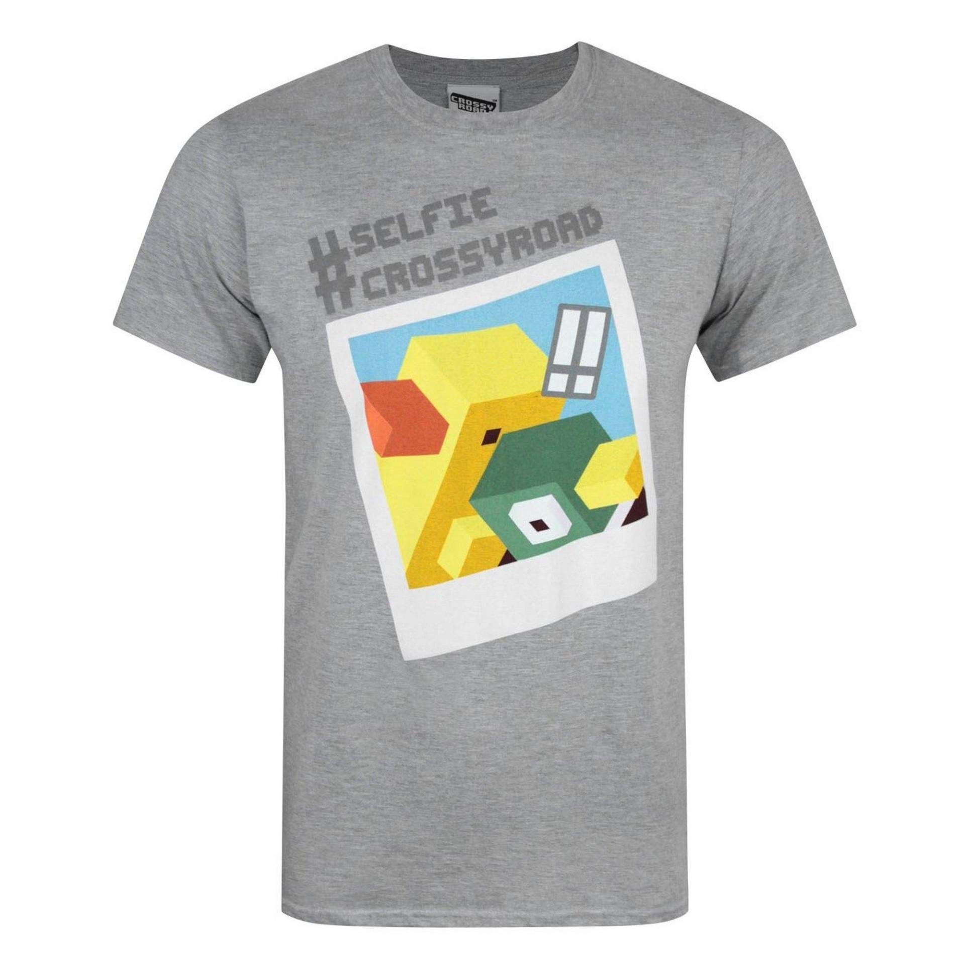 Crossy Road Selfie Kurzarm Tshirt Herren Grau S von Vanilla Underground