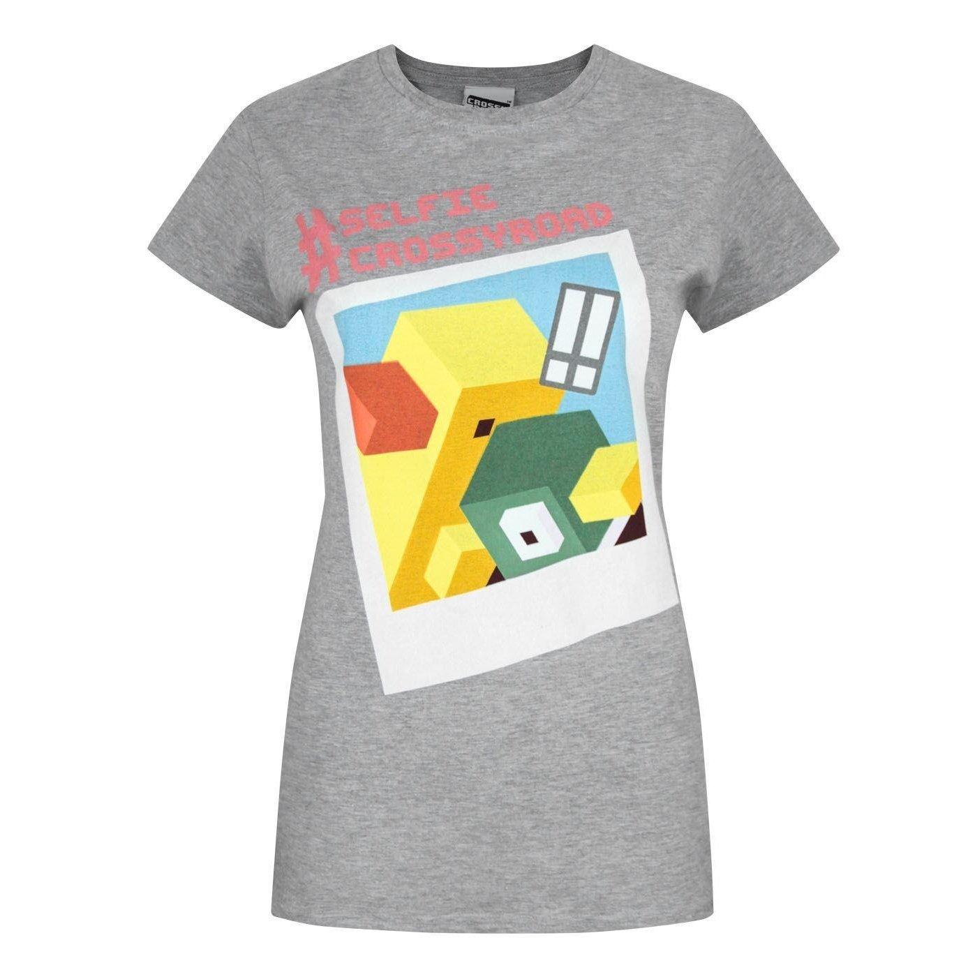 Crossy Road Selfie Tshirt Damen Grau L von Vanilla Underground