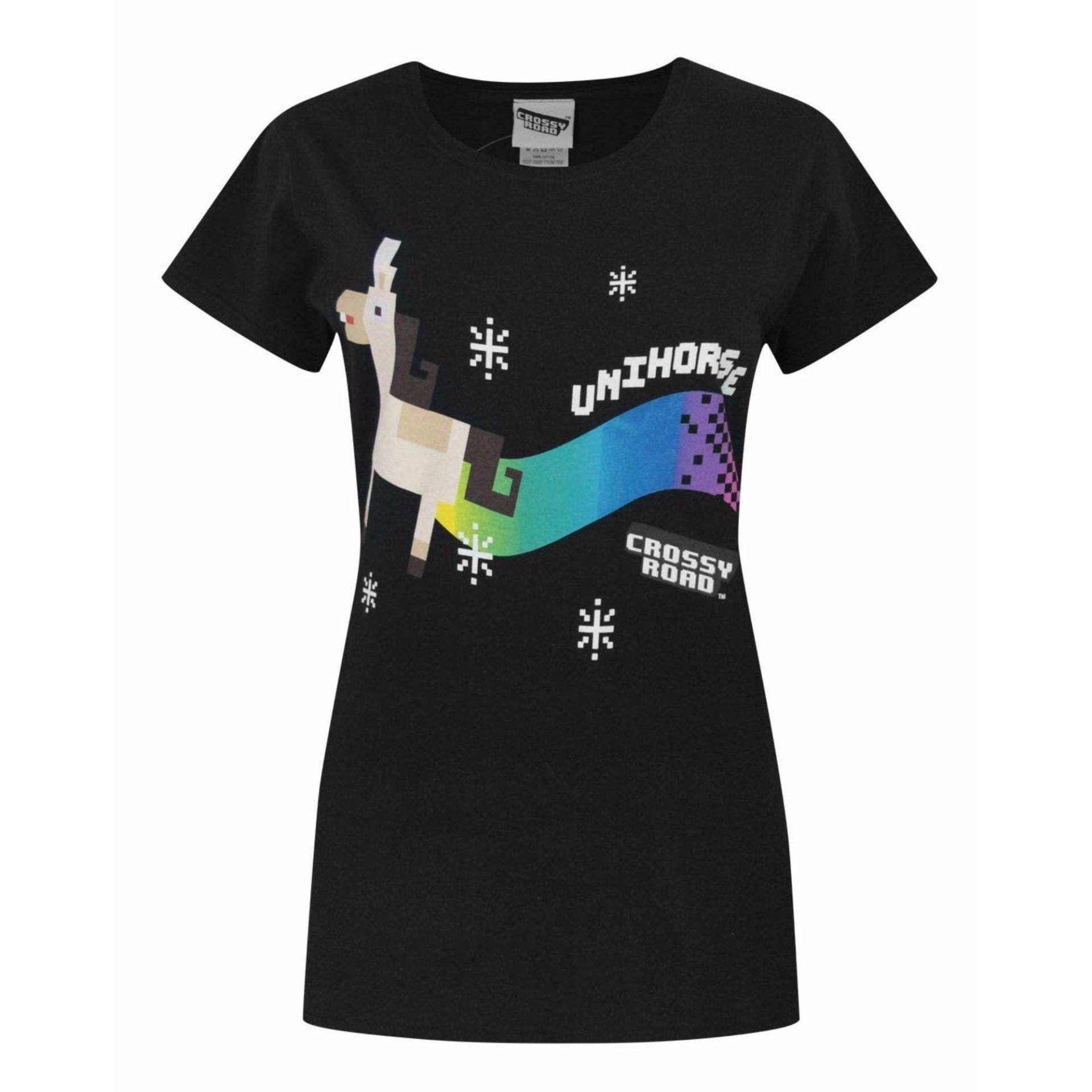 Crossy Road Unihorse Tshirt Damen Space Black L von Vanilla Underground