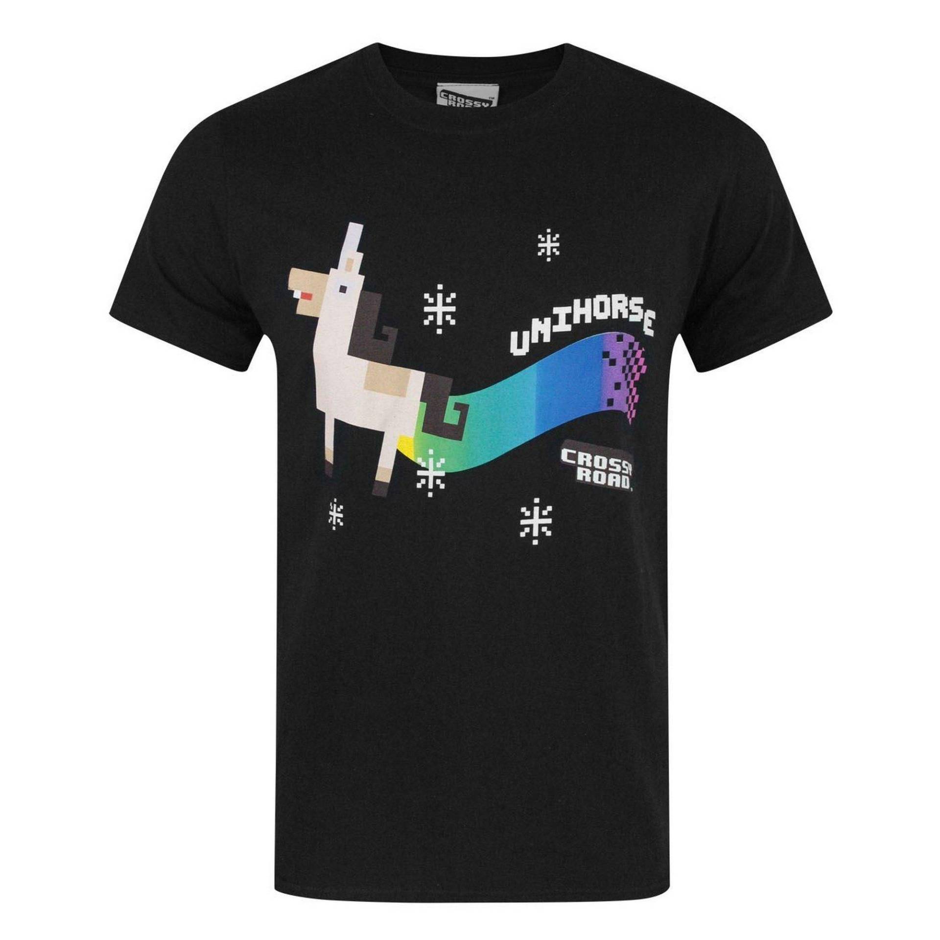 Crossy Road Unikorse Design Tshirt Herren Space Black L von Vanilla Underground