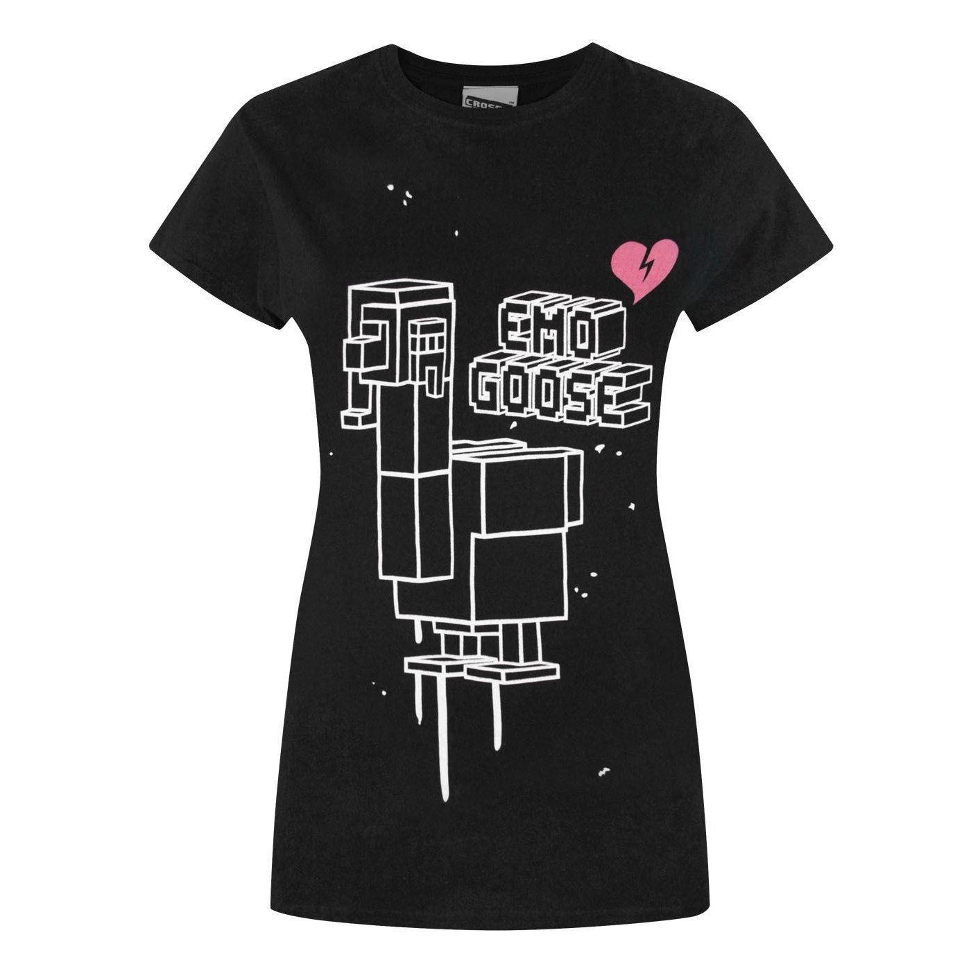 Crossy Road Emo Goose T-shirt Damen Schwarz L von Vanilla Underground