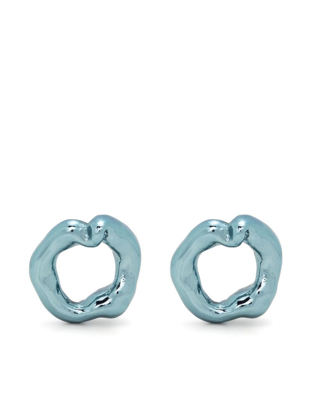 Vann Jewelry Irregular Circle stud earrings - Blue von Vann Jewelry