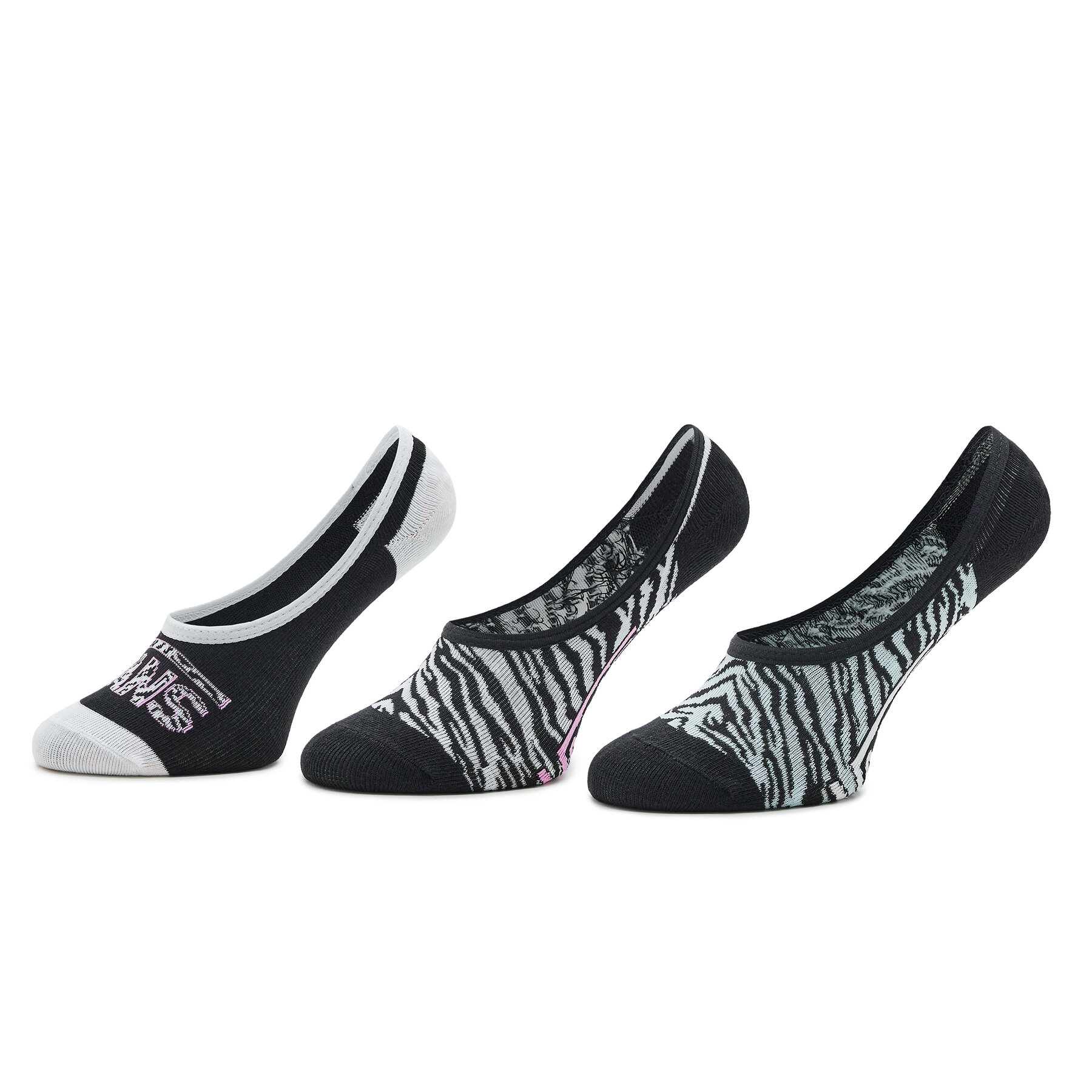 3er-Set Kinder Sneakersocken Vans Zebra Daze Canoodle VN0007AXBR51 Black/Blue Glow von Vans