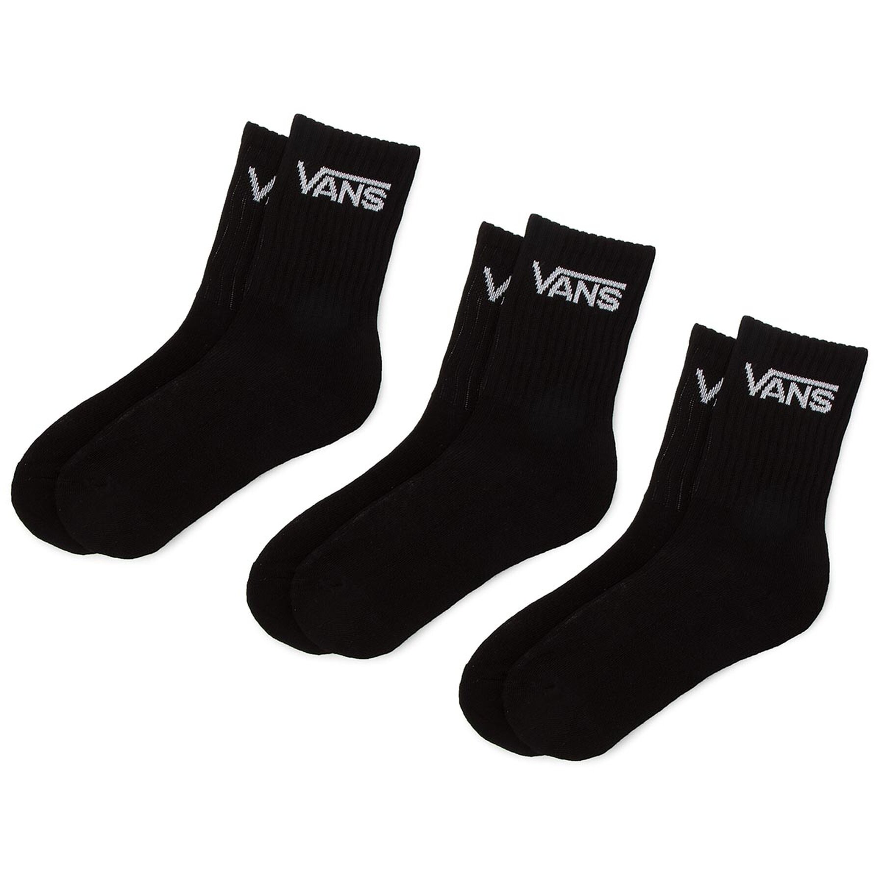 3er-Set hohe Damensocken Vans By Classic Crew VXNQBLK Black von Vans