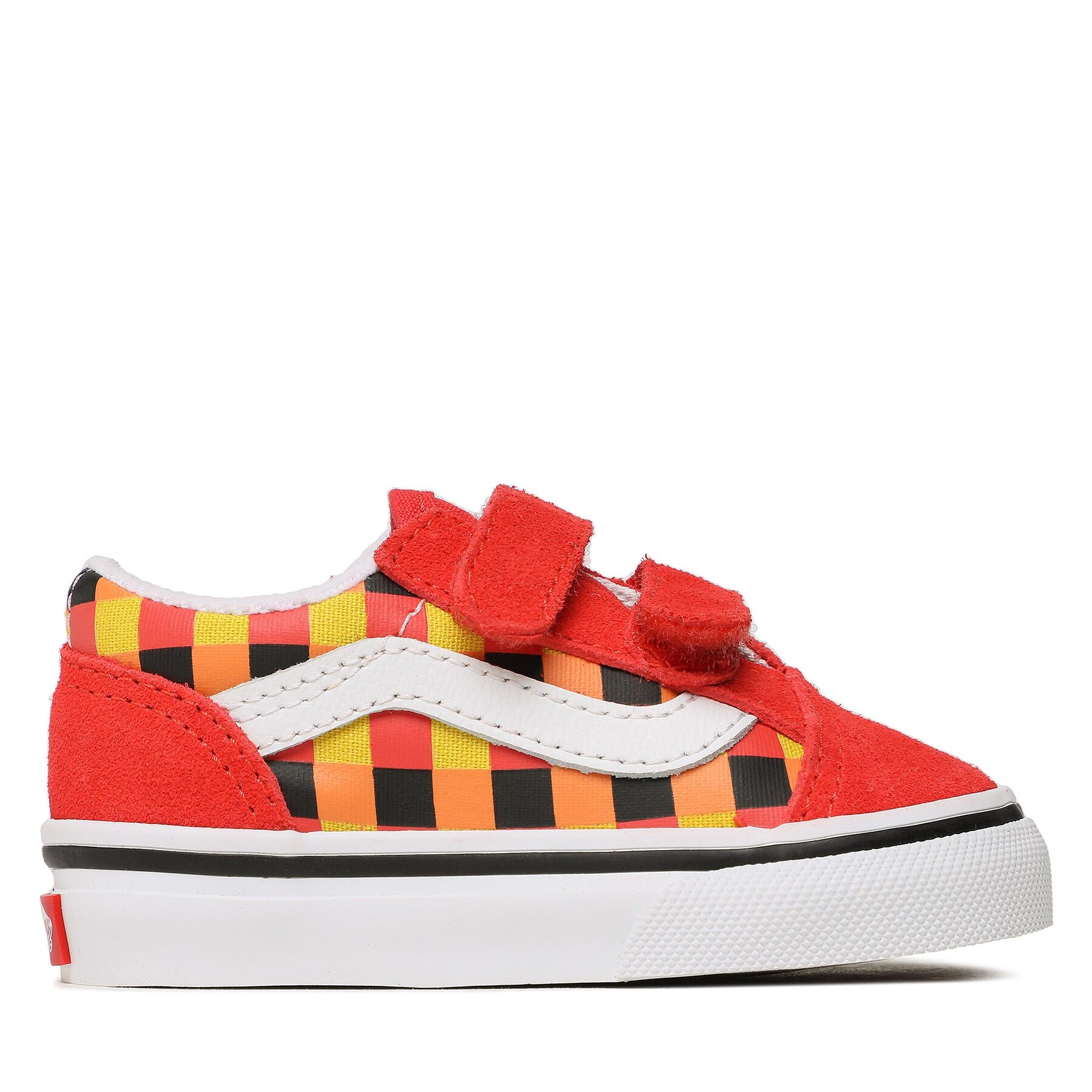 Sneakers aus Stoff Vans Old Skool V VN0A4VJJBJN1 Glow Checkerboard Red/Mul von Vans